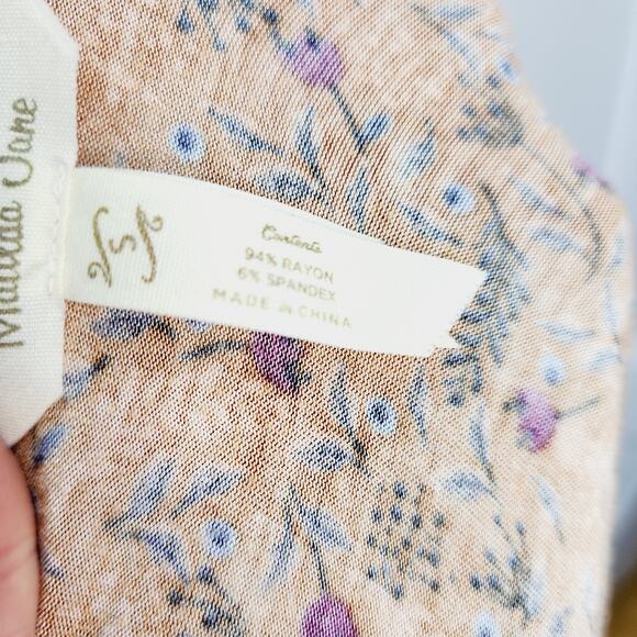 Matilda Jane Orange Floral Boho Print Ruffled Tiered Stretchy Tunic Top Small - Picture 3 of 12